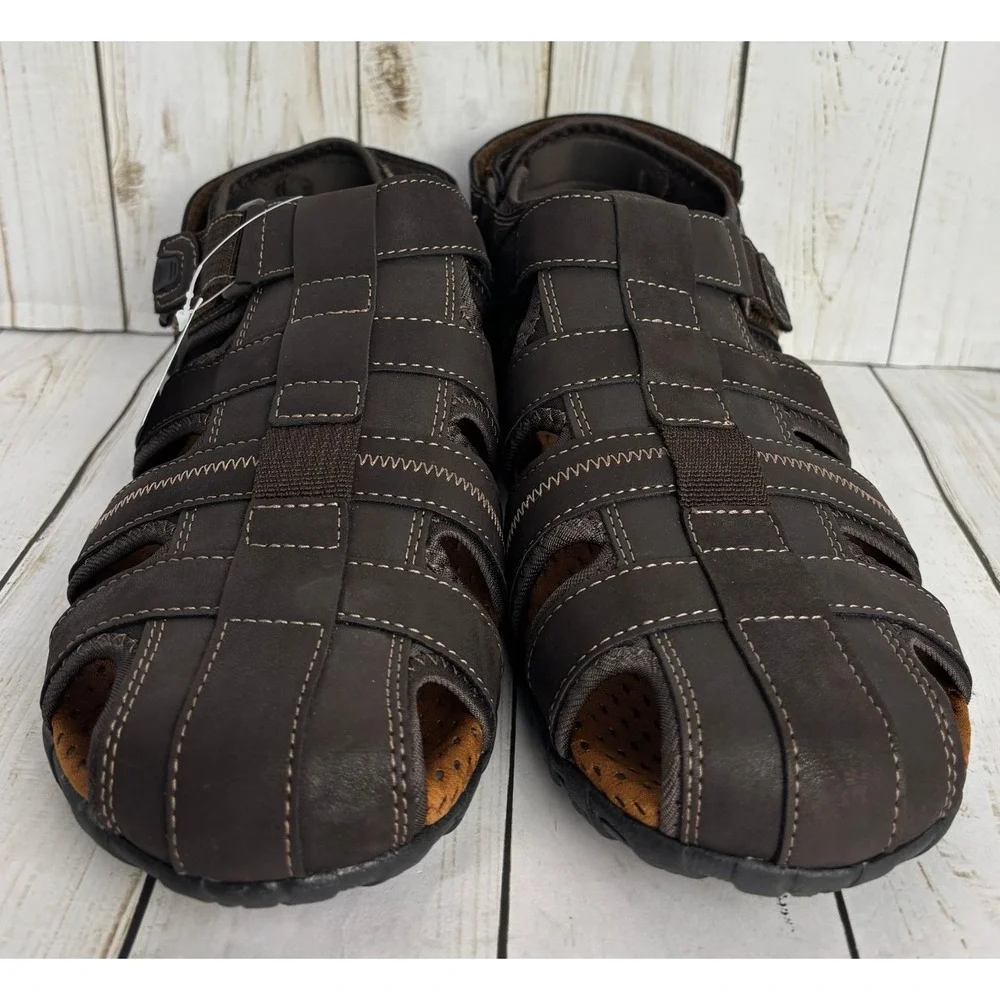 Nunn Bush Men's Brown Rio Bravo Fisherman Sandal Shoes‎ Size 12W